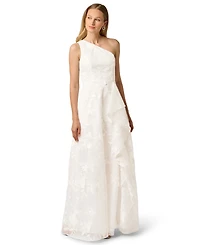 Adrianna Papell Women's Embroidered Ruffle Gown
