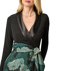 Adrianna Papell Women's Floral Jacquard V-Neck Dress