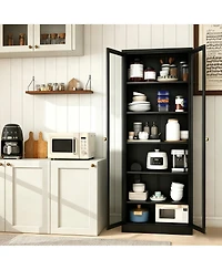 Streamdale Furniture 72" Tall Metal Kitchen Pantry Cabinet with 5 Adjustable Shelves