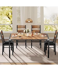 homfan Modern Dining Table Set for 2/4 - Space Saving Small Kitchen with Upholstered Chairs