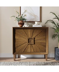 Streamdale Furniture 31.5" Mid-Century Sunburst Credenza with Adjustable Shelves