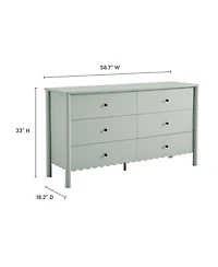 Modway Emmeline Scalloped 6-Drawer Dresser