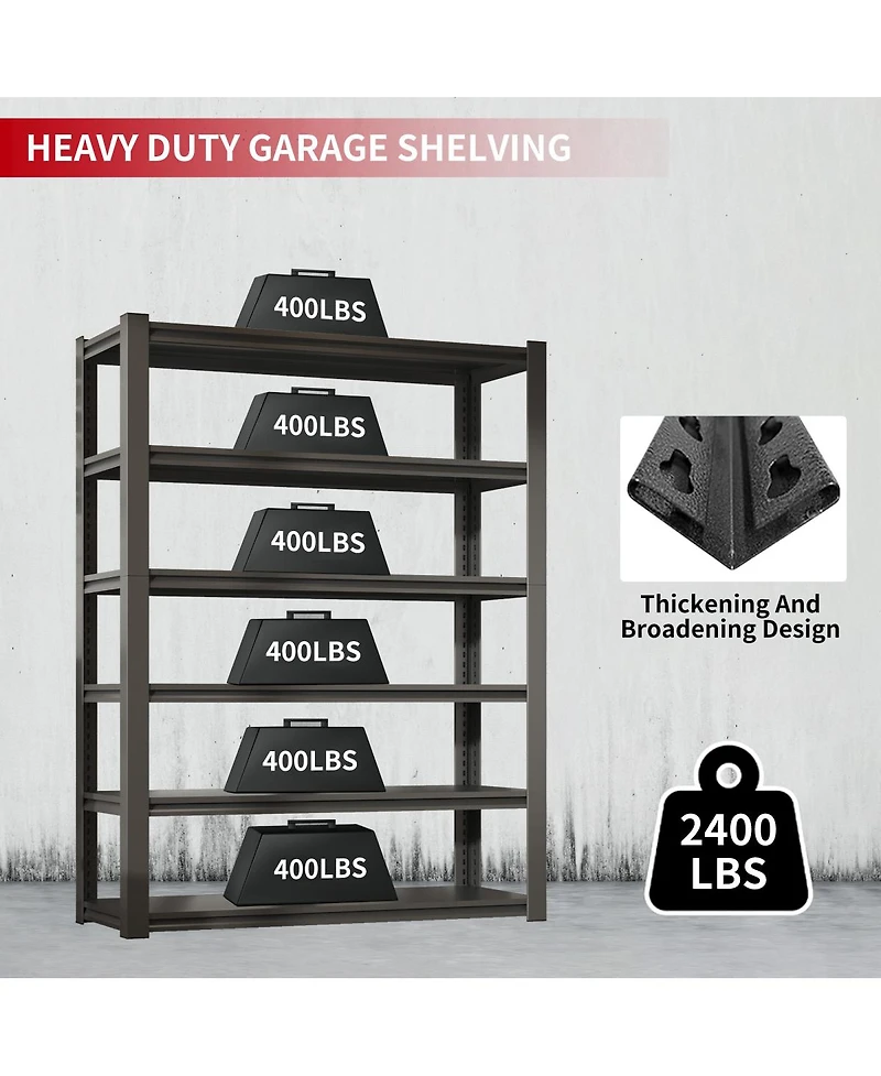 Streamdale Furniture 6-Tier Heavy Duty Metal Garage Storage Shelving Unit
