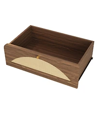Streamdale Furniture 8-Drawer Walnut Dresser with Rattan Front