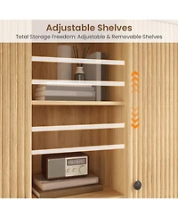 gaomon Tall Shoe Cabinet with Doors, 6-Tier Narrow Wooden Organizer