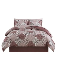Kayla Patchwork 8-Piece Reversible Printed Microfiber Comforter Sets