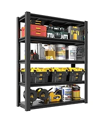 Streamdale Furniture 78"H 5-Tier Heavy-Duty Adjustable Storage Shelving Unit with Pegboard