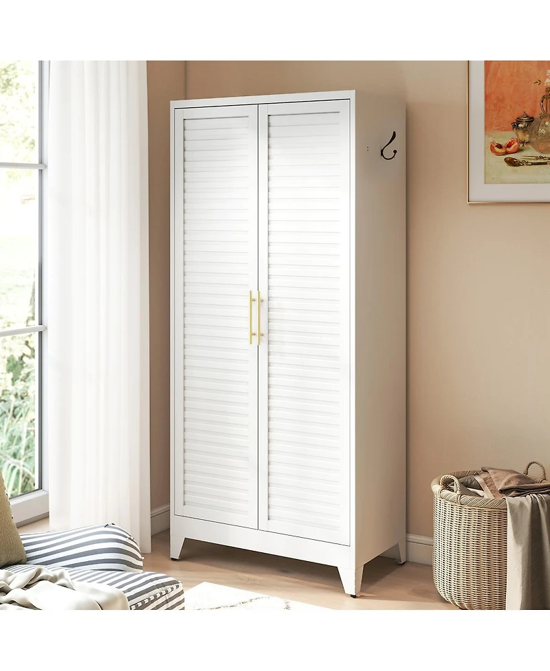 Streamdale Furniture 71" Tall 2-Door Metal Portable Wardrobe Closet