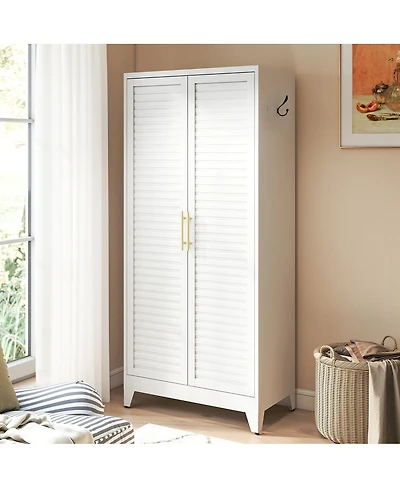 Streamdale Furniture 71" Tall 2-Door Metal Portable Wardrobe Closet