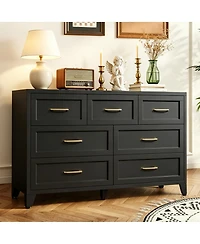 Streamdale Furniture 7-Drawer Wide Metal Storage Dresser for Bedroom and Living Room