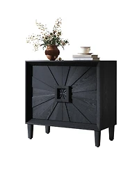 Streamdale Furniture Mid-Century Sunburst 2-Door Credenza, 31.5" Accent Storage Cabinet