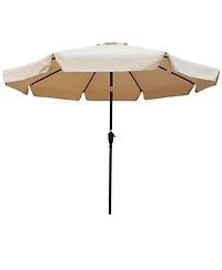 Yiortwo 10 Feet Patio Umbrella With Crank Lift And Push Button Tilt For Outdoor Dining