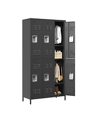 Streamdale Furniture 6-Door 72"H Metal Storage Locker for Office, Gym, and Home
