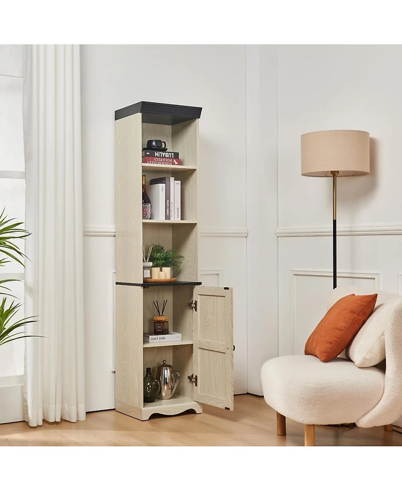 Streamdale Furniture 70.86" Tall Free-Standing 5-Shelf Wood Storage Cabinet and Bookcase