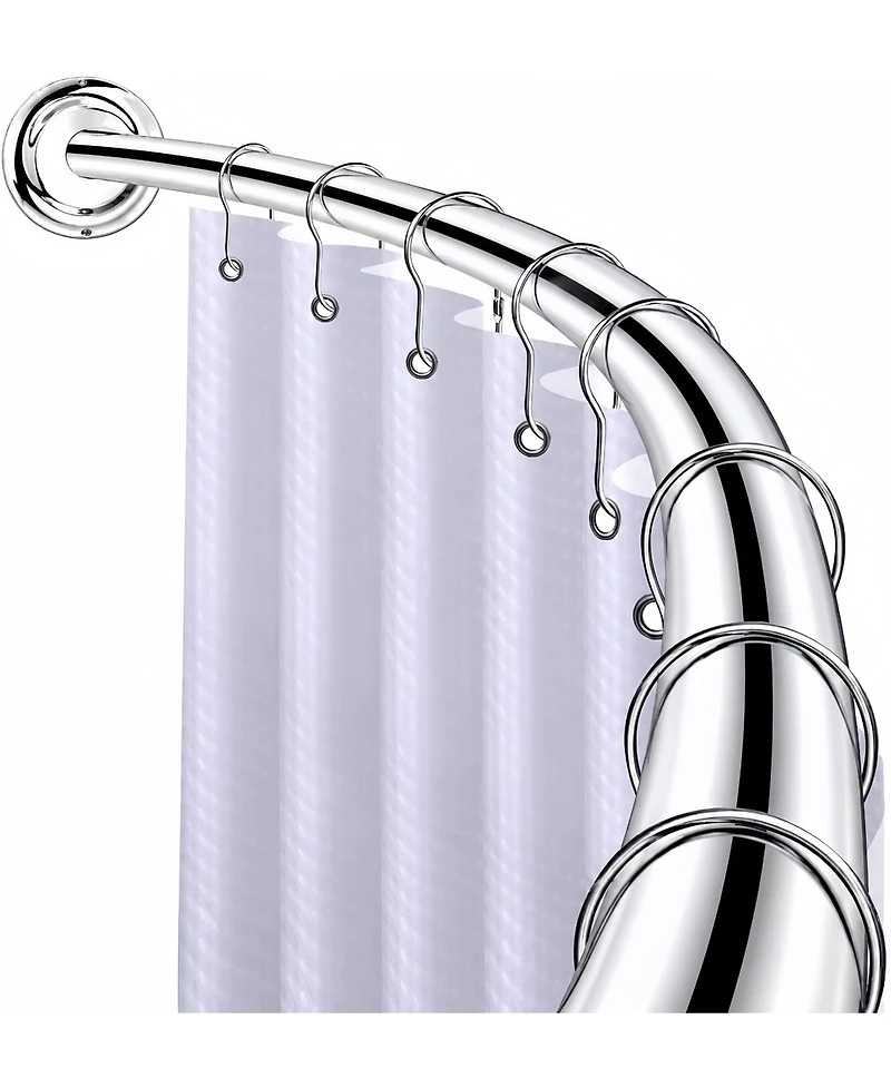 Utopia Alley 45-72" Wall Mounted Single Curved Shower Rod, Rust-Proof, Need Drilling