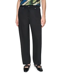 Dkny Women's Barrel-Leg Sanded Twill Mid-Rise Pants