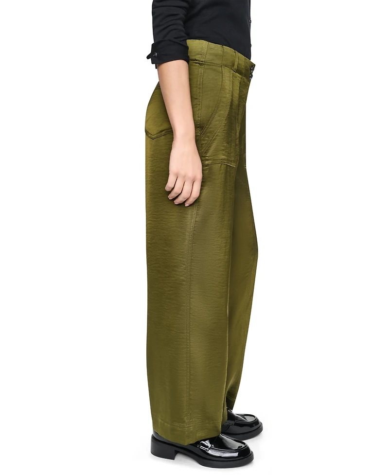 Dkny Women's Wide-Leg Double-Button Front Glazed Pants