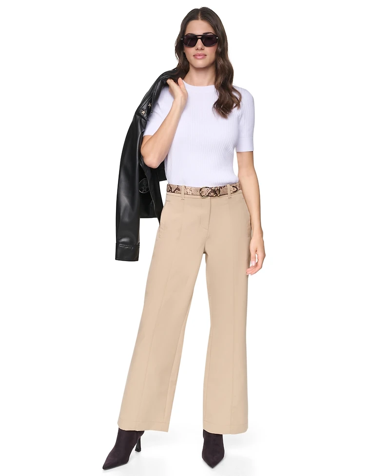 Dkny Women's Seamed Bi-Stretch Flare-Leg Pants