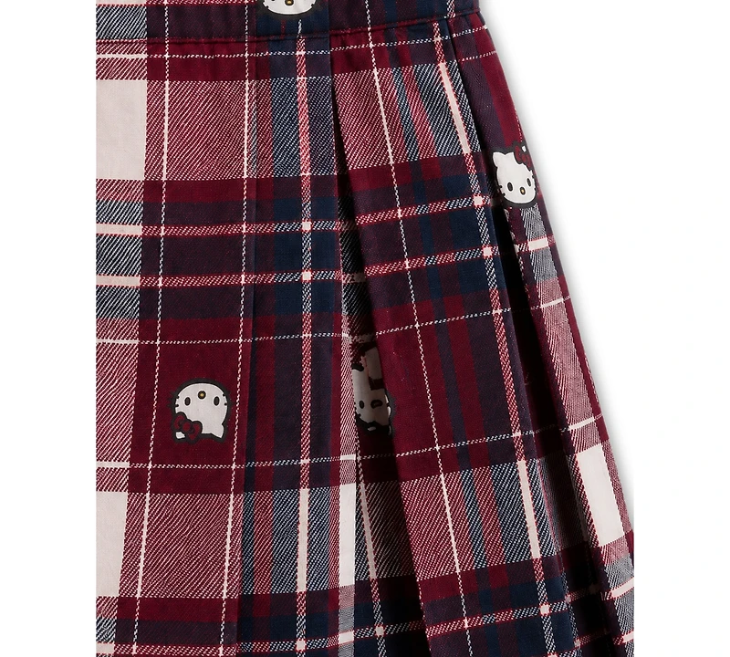 Hello Kitty Girls' 2T-6X Peter Pan Collar Sweatshirt and Skirt, 2-Piece Set