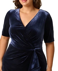 Adrianna Papell Plus Surplice Neck Fit & Flare Dress