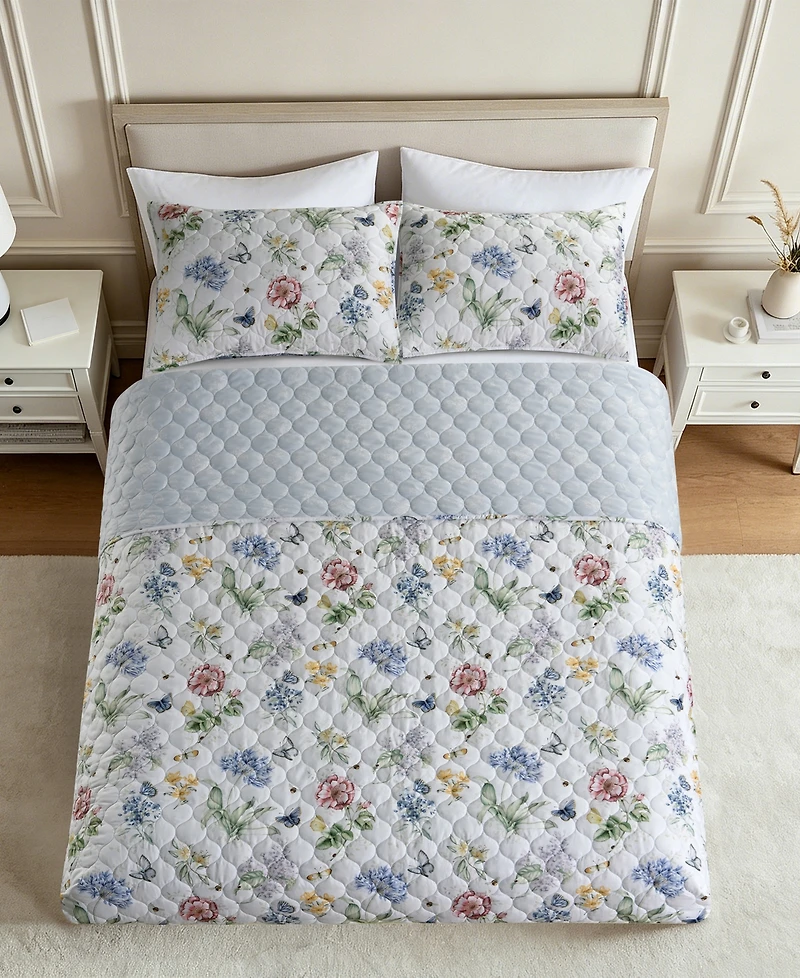 Lenox Butterfly Meadow 3-Piece Quilt Set, King