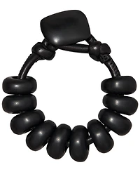 Donna Karan New York Black-Tone Matte Beaded Resin Flex Bracelet