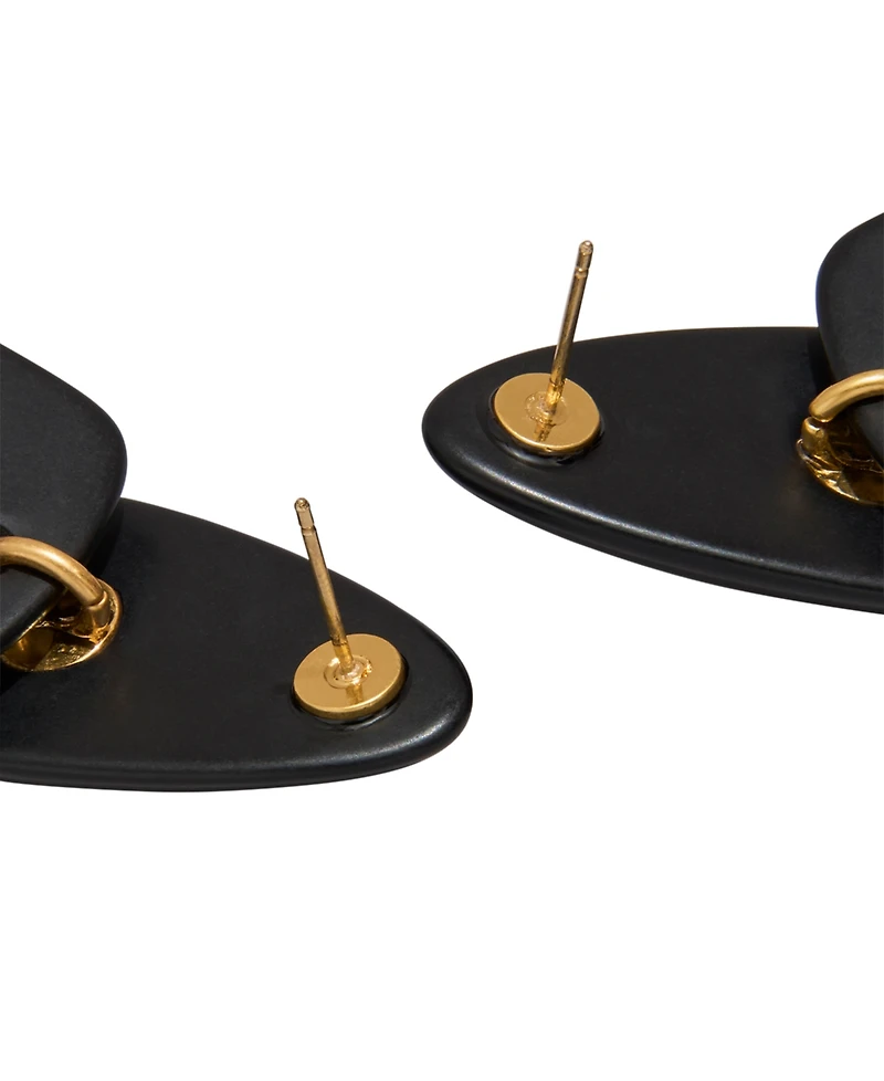 Donna Karan New York Black-Tone Resin Linear Drop Earrings