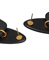 Donna Karan New York Black-Tone Resin Linear Drop Earrings