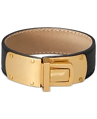Donna Karan New York Gold-Plated Flex Leather Bracelet