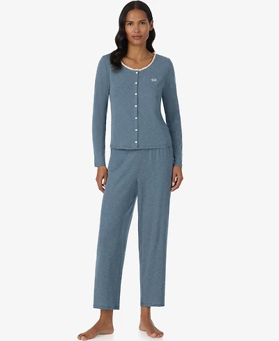 Lauren Ralph Women's Button Down Top and Ankle Pant Set