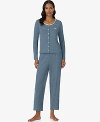 Lauren Ralph Women's Button Down Top and Ankle Pant Set