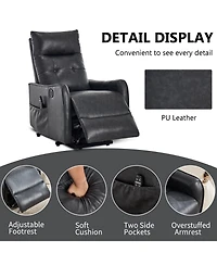 Clihome Power Lift Recliner Chair with Massage and Heat, 155degree(s) Reclining Chair with Usb Port, Pu Leather