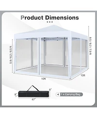 Gouun 10 x 10 Feet Pop Up Canopy Tent with Mesh Netting and Easy Setup