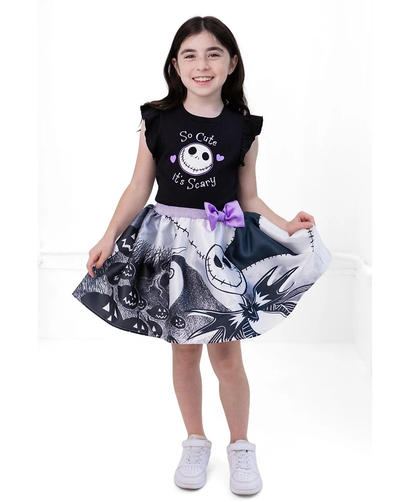 Nightmare Before Christmas Kids & Baby Jack Skellington Girls(5-14)' 2-Piece Sleeveless Top and Skirt Set