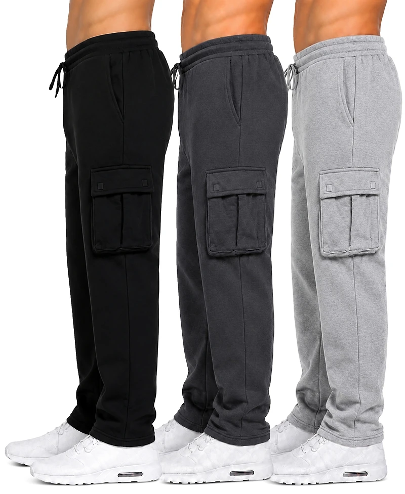 Blue Ice Men's Fleece-lined Cargo Sweatpants, 3-Piece