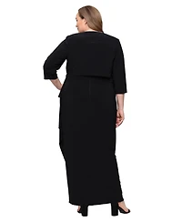 Alex Evenings Plus Jacket and Scoop Neck Ball Gown, 2-Piece Set