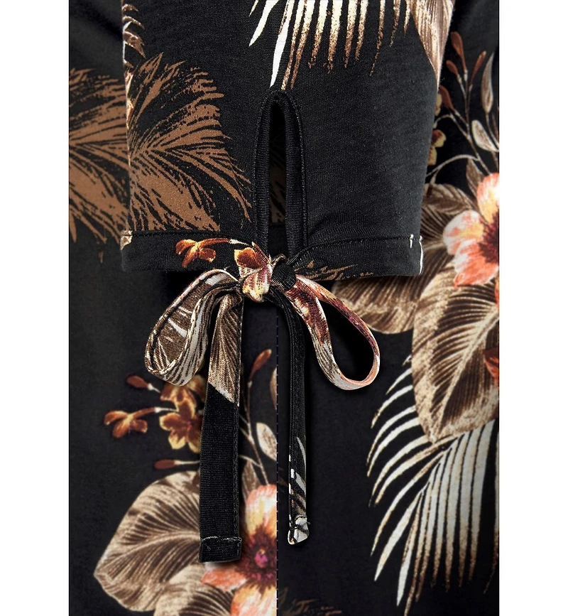 Lascana Women's Off Shoulder Tropical Print Dress