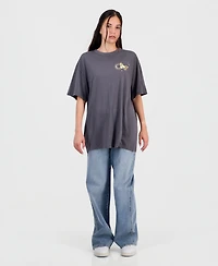 Rebellious One Juniors' Cotton Butterfly Graphic T-Shirt