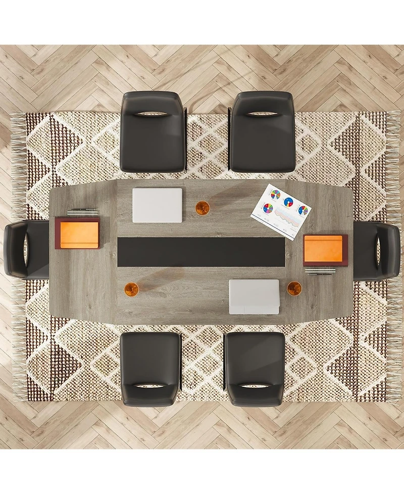Tribesigns 6FT Conference Table: "H boat-shaped meeting table. Industrial seminar table for office meeting rooms