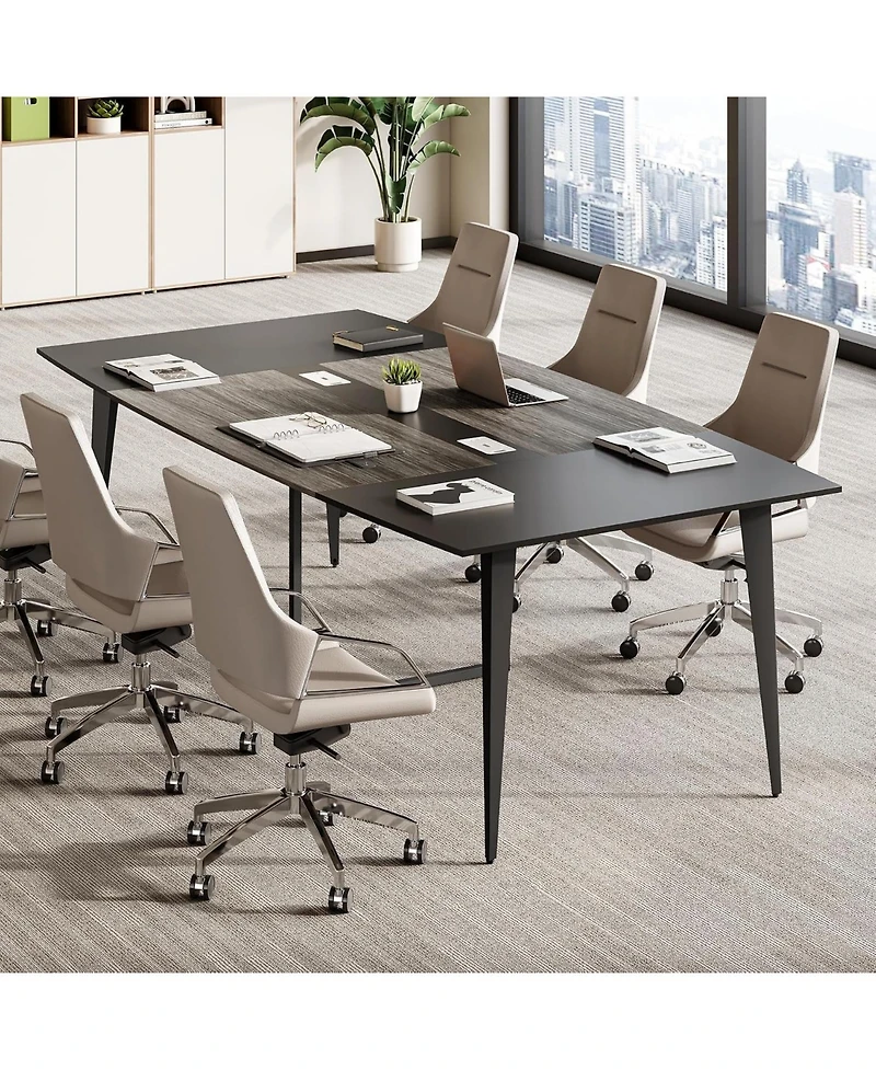 Tribesigns 8Feet Conference Room Table, Boat Shaped Meeting Table