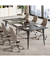 Tribesigns 8Feet Conference Room Table, Boat Shaped Meeting Table