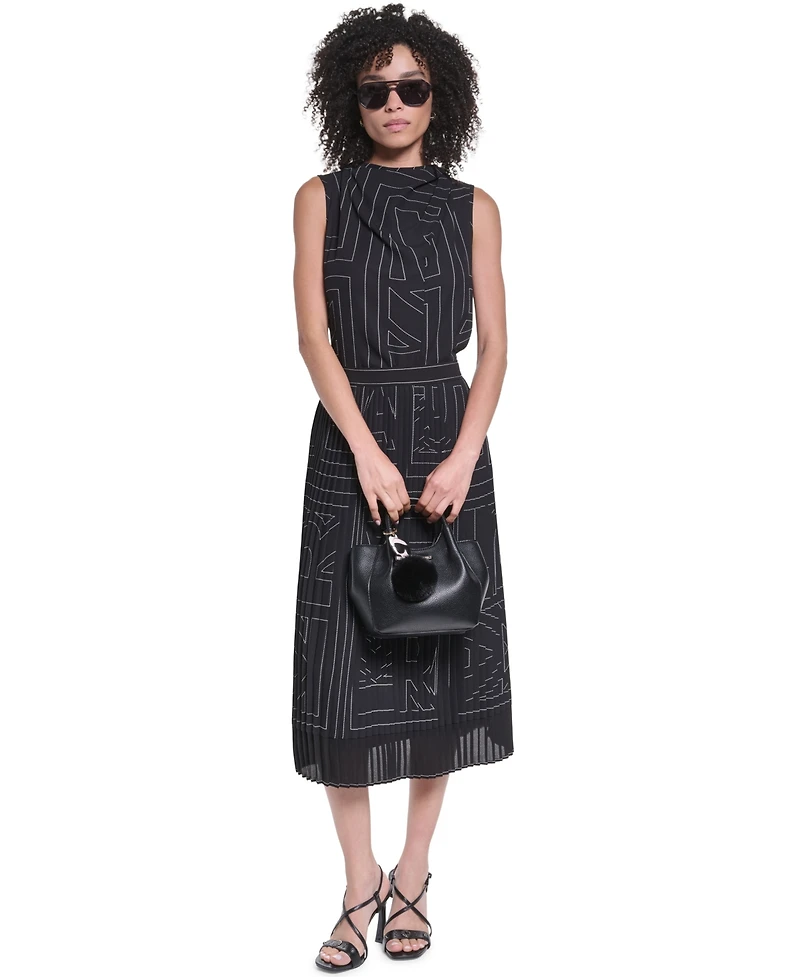 Karl Lagerfeld Paris Women's Sleeveless Cowl Neck Blouse