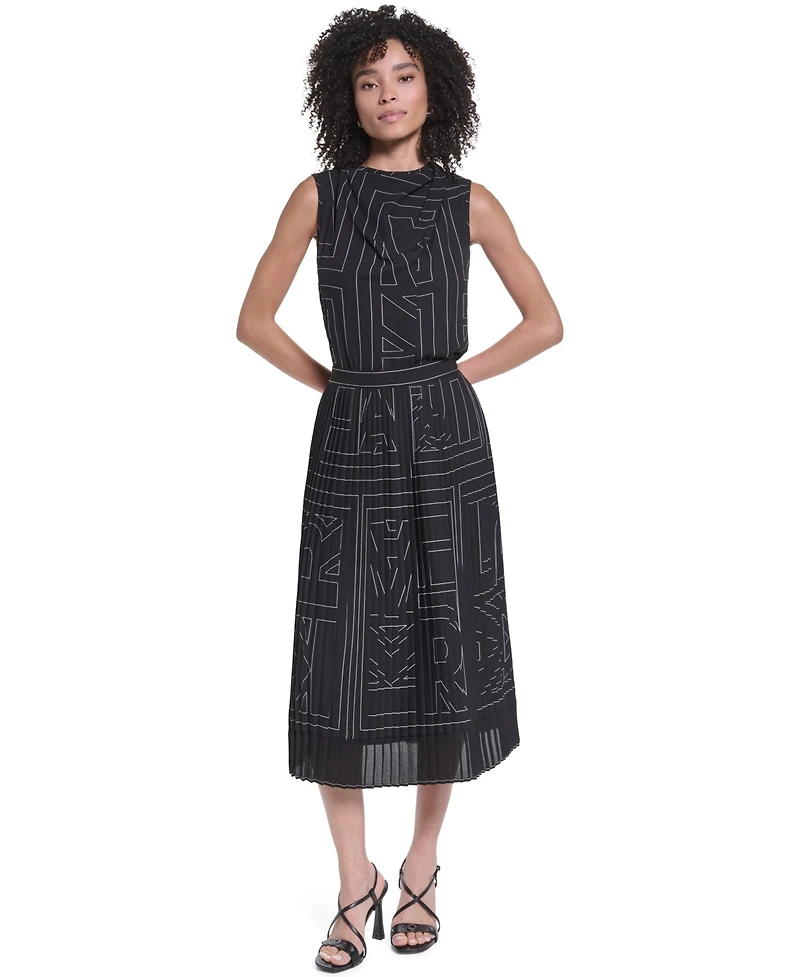 Karl Lagerfeld Paris Women's Pleated Midi Skirt