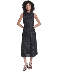 Karl Lagerfeld Paris Women's Pleated Midi Skirt
