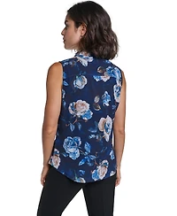 Karl Lagerfeld Paris Women's Sleeveless V-Neck Blouse
