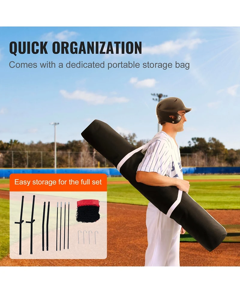 Vevor 7x7 ft Baseball Softball Practice Net Hitting Batting Training Carry Bag