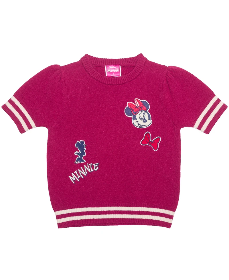 Disney Girls' 2T-6X Minnie Mouse Sweater Varsity Skirt, 2-Piece Set
