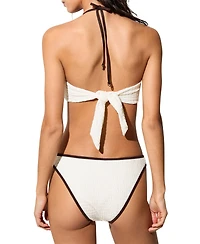 Reiss Women's Johannah Tipped Bandeau Shirred Bikini Top