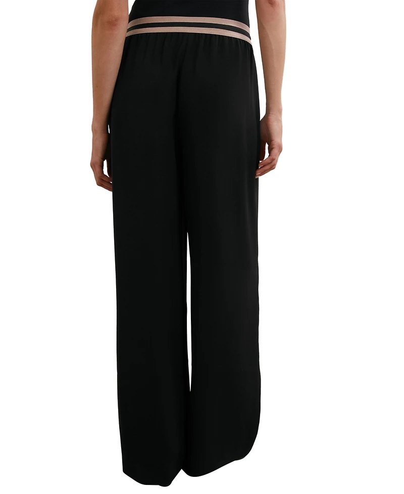 Reiss Women's Sonnie Wide-Leg Elasticated-Waistband pants