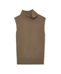 Reiss Women's Honey Wool Funnel-Neck Sleeveless Knit Top